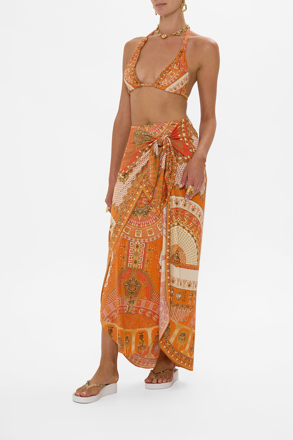 Layered Long Sarong With Front Tie - The Obelisk Gate - Image 2