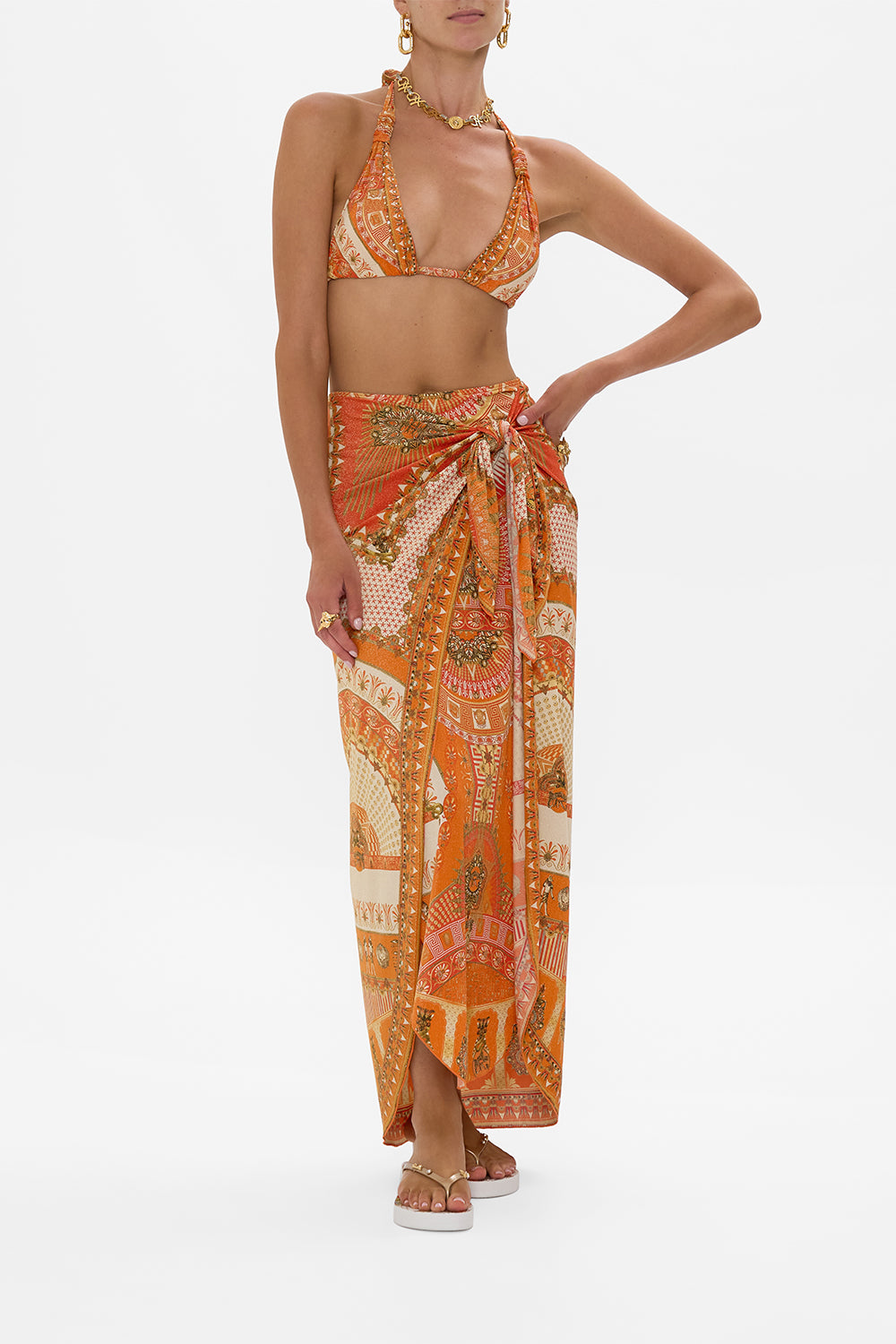 Layered Long Sarong With Front Tie - The Obelisk Gate