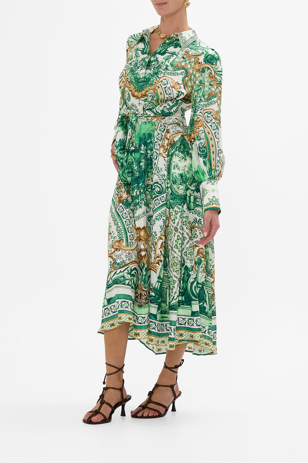 Waist Tie Shirt Dress - Corridor Of Calm - Image 2