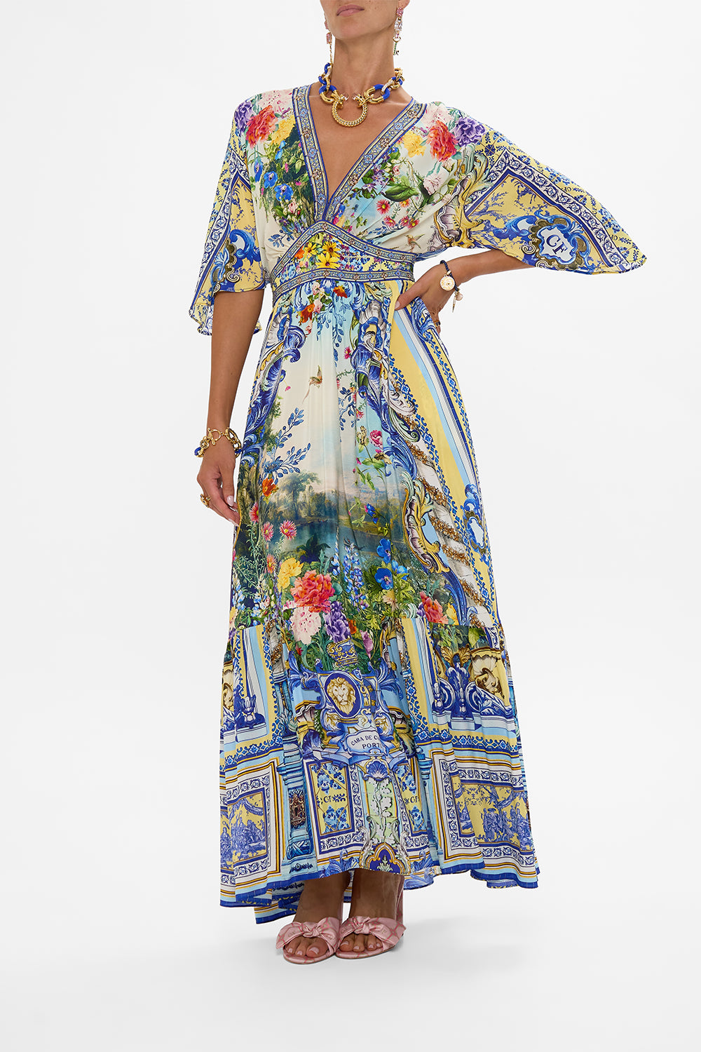 Waisted Dress With Hem Ruffle - Wall To Wall Wonders - Image 2