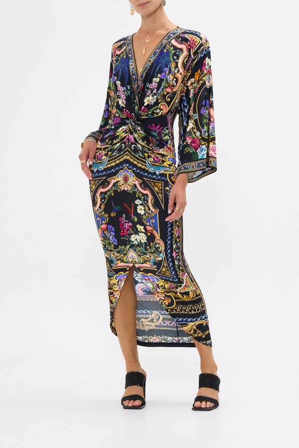 Long Split Front Twist Dress - Basked In Baroque