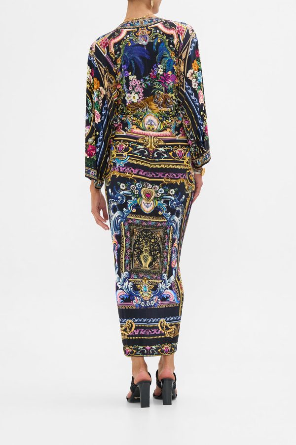 Long Split Front Twist Dress - Basked In Baroque - Image 3