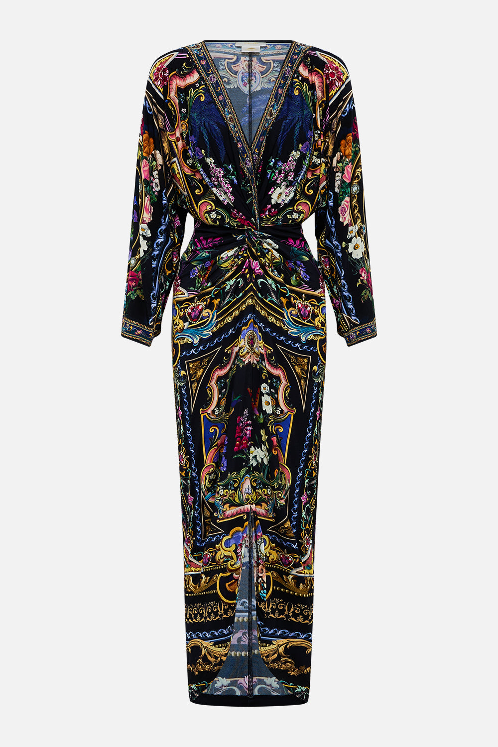 Long Split Front Twist Dress - Basked In Baroque - Image 6