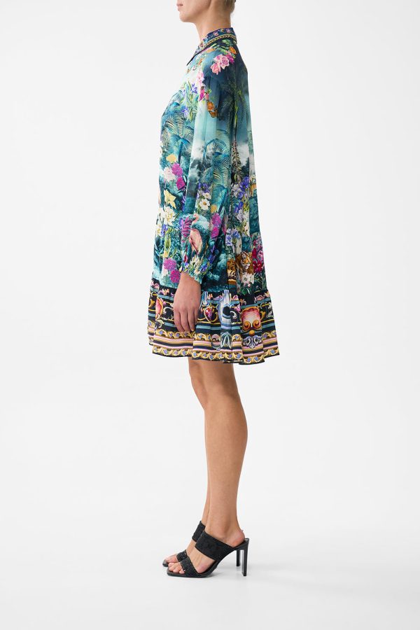 Long Sleeve Tiered Short Dress -Basked In Baroque - Image 2