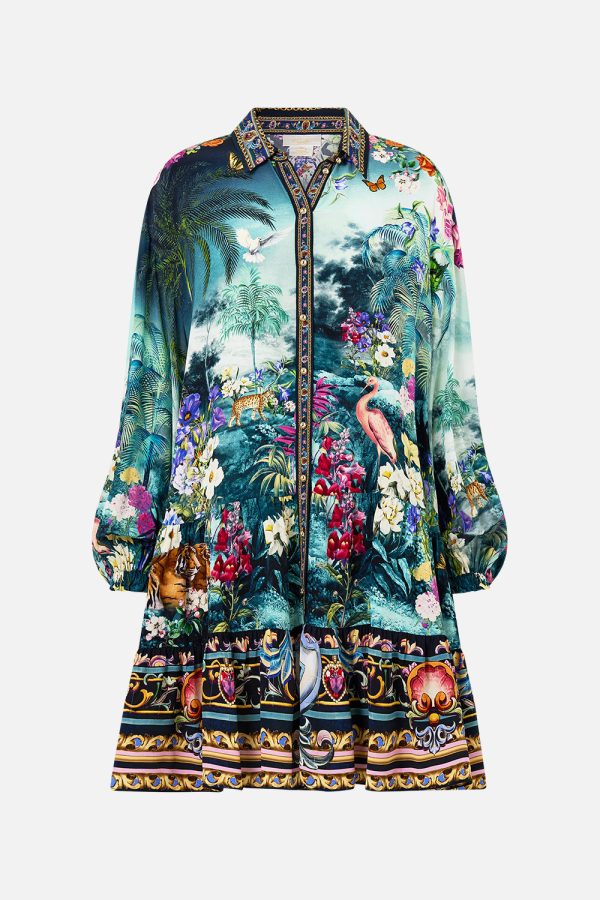 Long Sleeve Tiered Short Dress -Basked In Baroque - Image 5