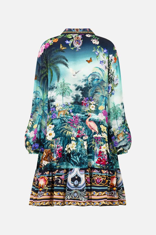 Long Sleeve Tiered Short Dress -Basked In Baroque - Image 6