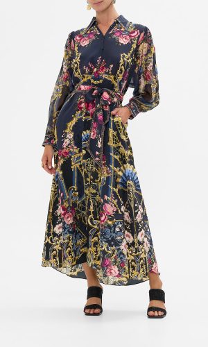 Curved Collar Shirt Dress - Ornate On A Plate