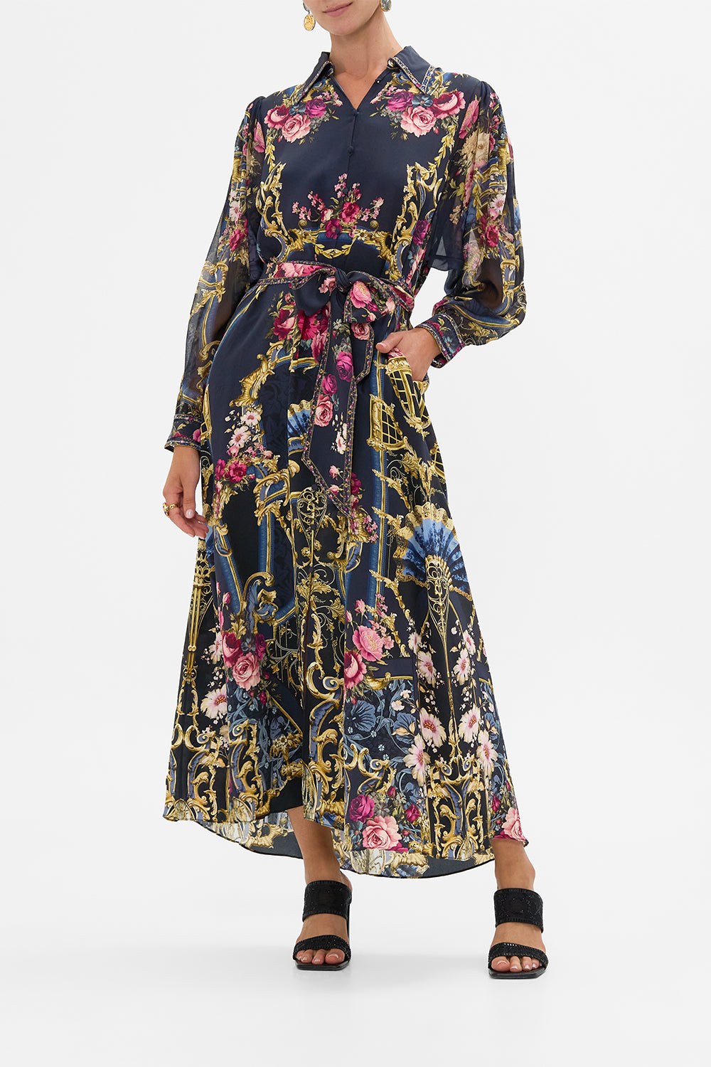 Curved Collar Shirt Dress - Ornate On A Plate