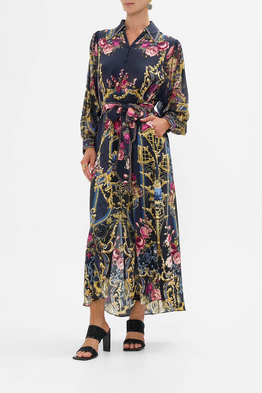 Curved Collar Shirt Dress - Ornate On A Plate - Image 2