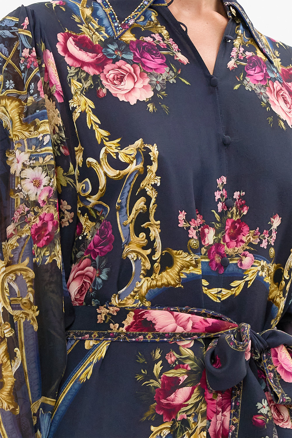 Curved Collar Shirt Dress - Ornate On A Plate - Image 5