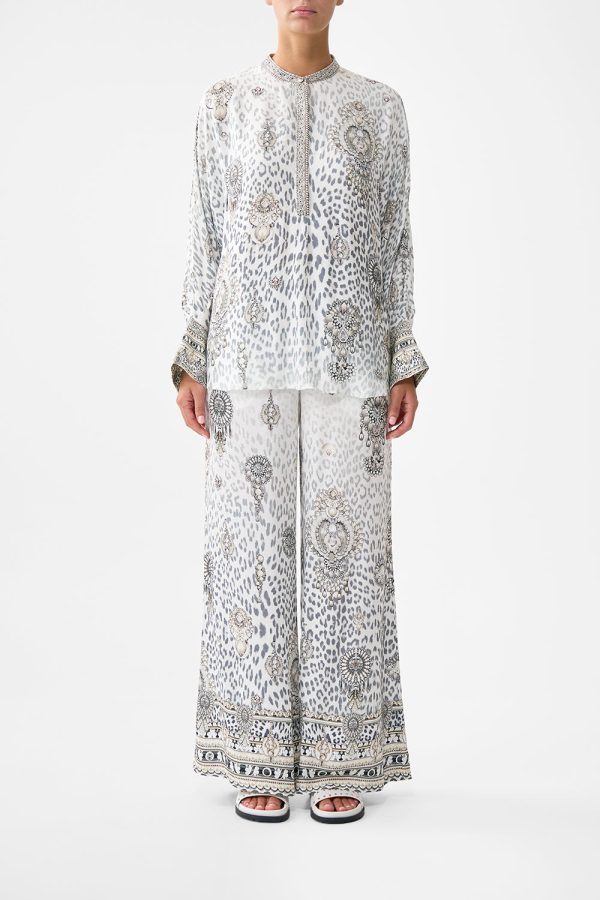 Relaxed Placket Detail Shirt - Marble Heaven - Image 4