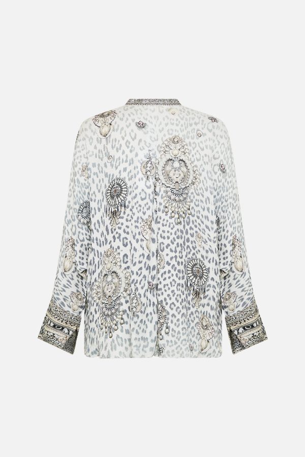 Relaxed Placket Detail Shirt - Marble Heaven - Image 3