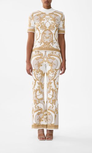 Flared Jacquard Knit Pant - Dressing Room Drama