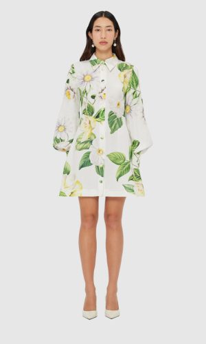 Luminous Linen Mini Dress - Snow