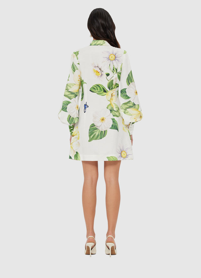 Luminous Linen Mini Dress - Snow - Image 3