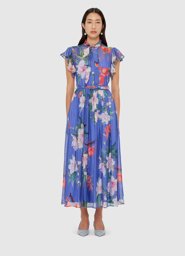 Grace Flutter Sleeve Midi Dress - Moonlight