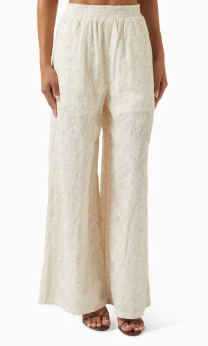 Giselle Embroidered Cotton Pants