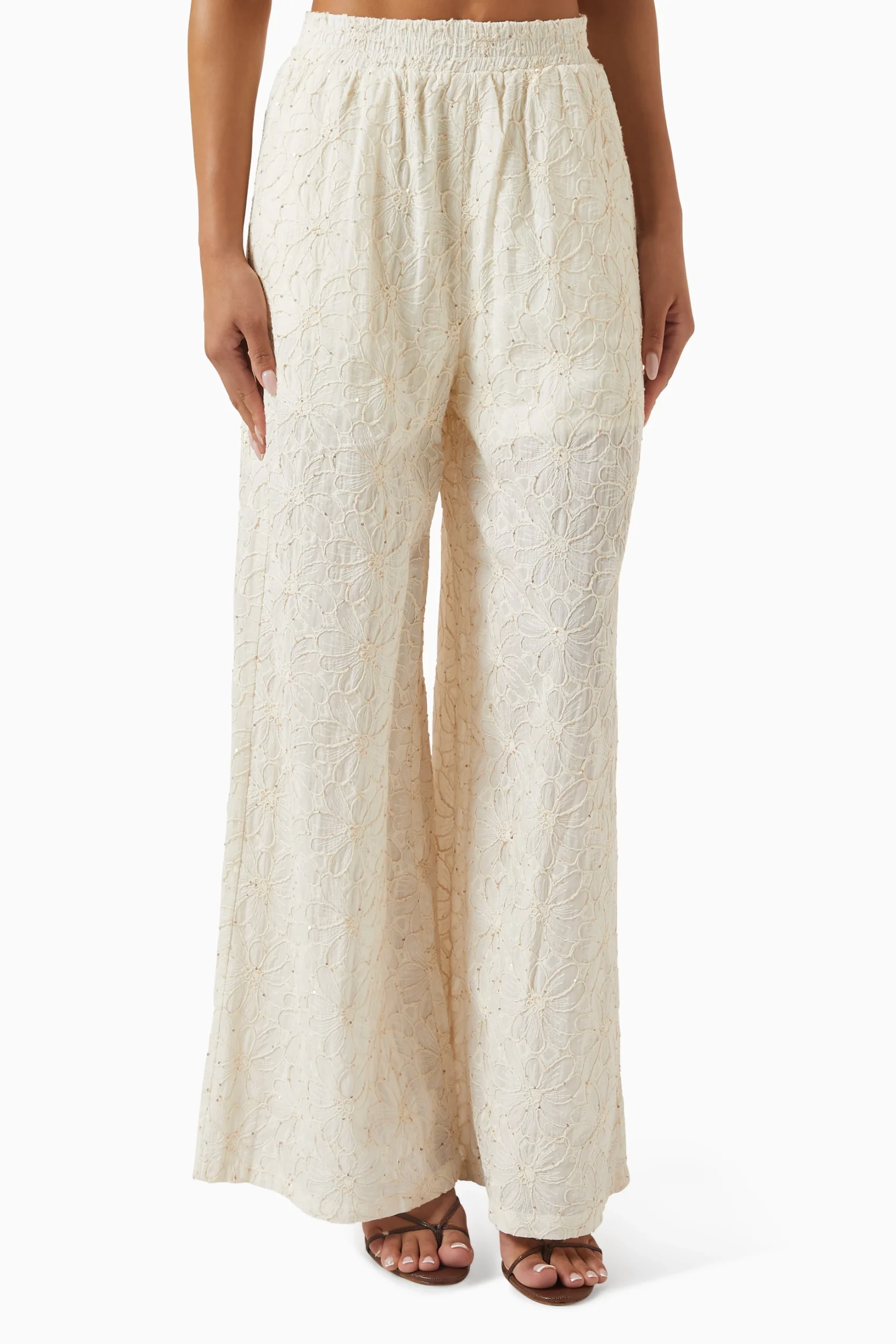 Giselle Embroidered Cotton Pants