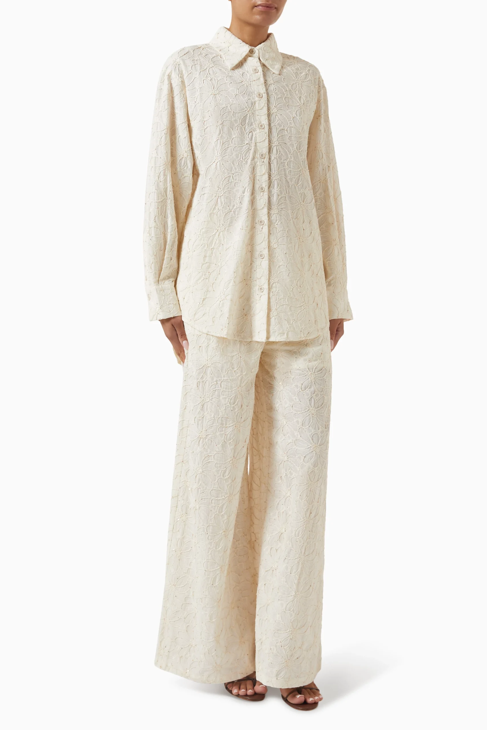 Giselle Embroidered Cotton Pants - Image 2