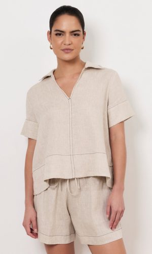 Solace Stitch Linen Top