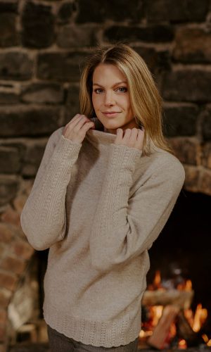 Funnel Neck Puff sleeve Knit