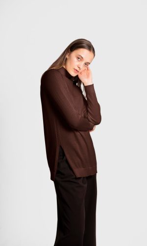 Raglan High Crew Cable Knit