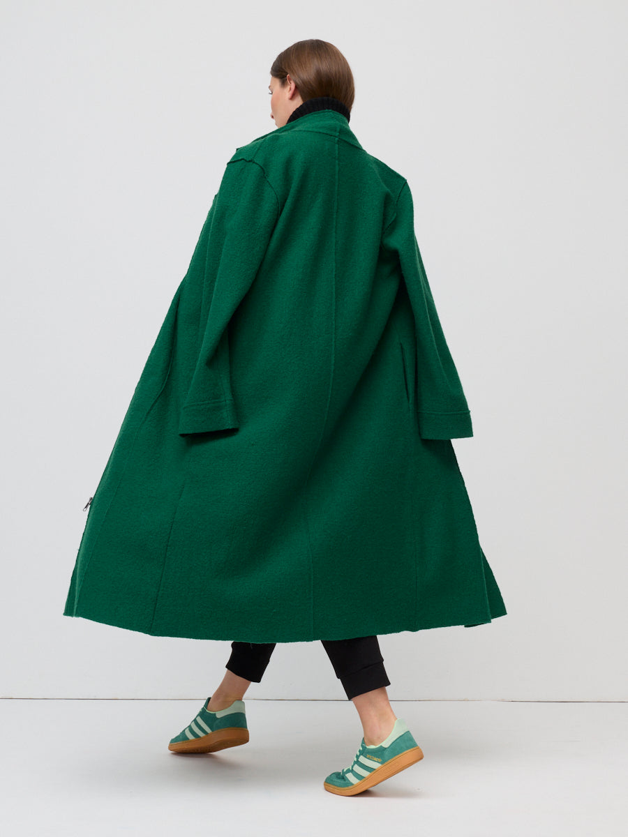 COLLARED BOILED WOOL COAT - Image 3
